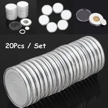 Moneta Capsule Supporto di Plastica Rotondo di Immagazzinaggio Custodie Contenitori Scatole di Visualizzazione Clear Case Box Coin Collection Della Protezione 20Pcs Lotto(China)