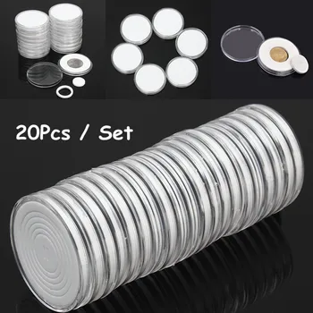 

Coin Capsules Holder Round Plastic Storage Cases Containers Boxes Display Clear Case Box Coin Collection Protector 20Pcs Lot