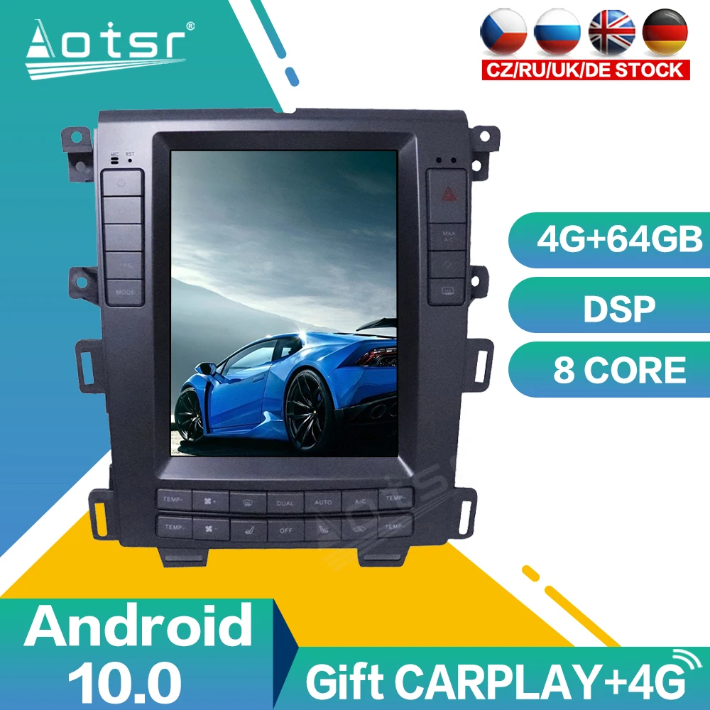 

Автомобильный радиоплеер для Ford EDGE 2012 2013 2014 Android 10,0 мультимедиа 64 Гб GPS навигация Carplay HD сенсорный экран авто стерео