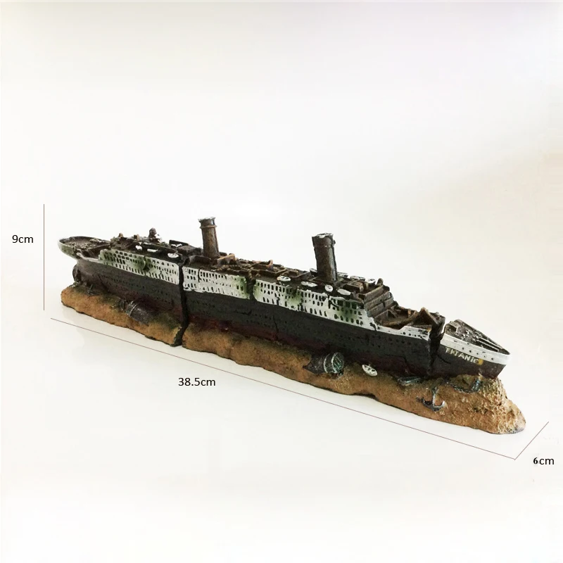 Аквариум Landscap из смолы Titanic Затерянная лодка корабль украшения для аквариума Acuarios кораблекрушение пиратский корабль декор hz-384