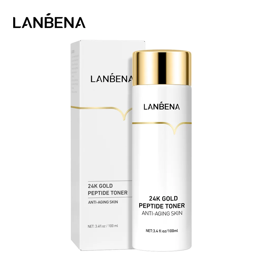 

LANBENA 24k Gold Peptide Toner Face Serum Anti Aging Untuk Kerut Pelembab Pemutih Kulit Smprove Facial Dullness Skin Care 100ml