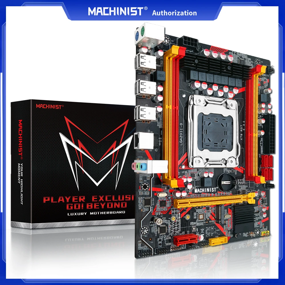 best gaming motherboard MACHINIST X79 Motherboard LGA 2011 Support Intel Xeon E5 V1&V2 CPU Processor DDR3 ECC RAM Memory NVME M.2 SATA 3.0  X79 RS7 latest motherboard for desktop