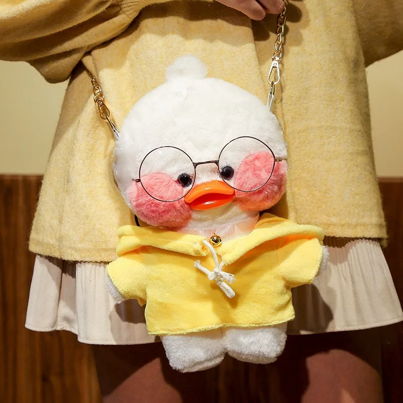 30 см Kawaii LaLafanfan кафе утка сумка через плечо плюшевая игрушка мягкая набивная сумка через плечо одета утка кукла подарок на день рождения для девочки дети - Цвет: 6