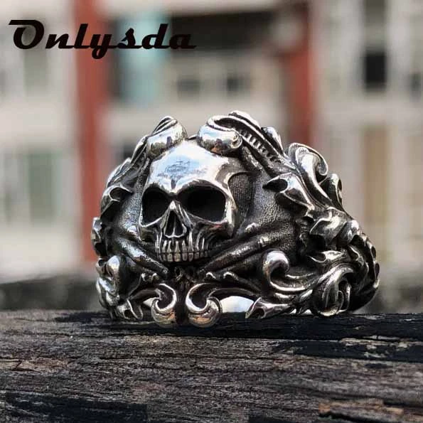 Mens Black and Silver Ring JET CLASSIC SKULL RING by King Baby | Tribal  Hollywood