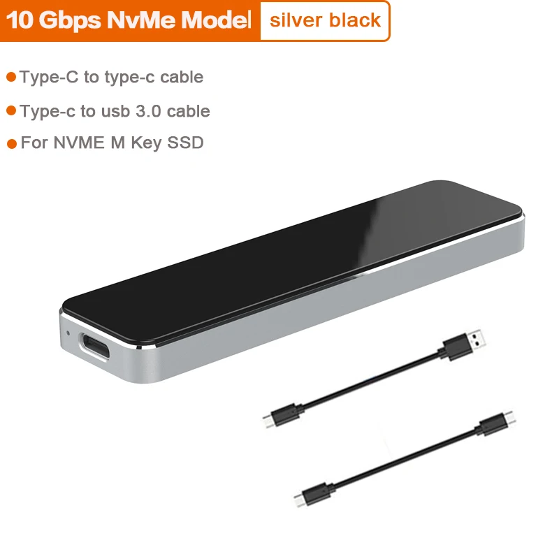 M2 SSD чехол NVME корпус USB3.1 GEN2 10 Гбит/с M.2 для usb type C 3,1 SSD адаптер для NVME PCIE M/B Ключ SSD диск коробка M.2 SSD чехол - Цвет: NVME - 10Gbps Black