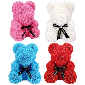 

Diamond Rose Bear with Heart Artificial Roses Foam Roses Flower Diamonds Bear Rose Valentine's Day Gifts Mother's Day