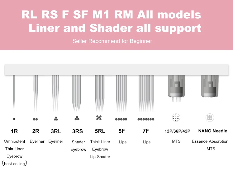 30 шт. RL RS SF F MG RM иглы для тату стерилизованные Перманентный макияж картридж