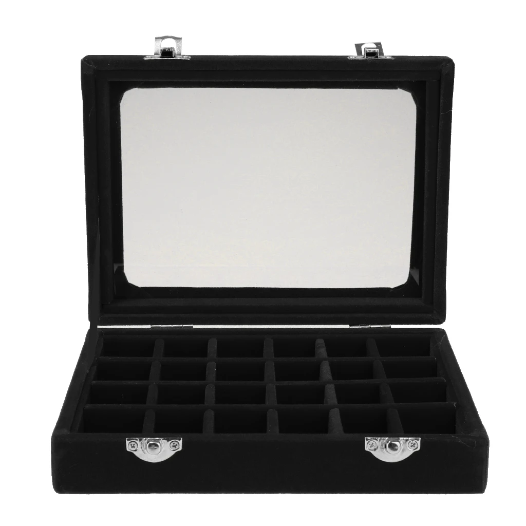 Wooden Velvet Jewelry Necklace Rings Earrings Storage Display Box Case Organizer Gift