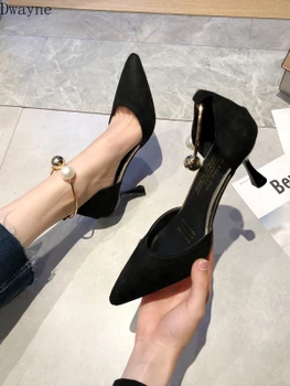 

Fashion high heel women 2020 summer new shallow mouth wild pearl sandals fairy shoes