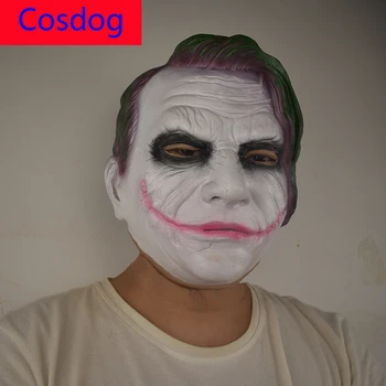 

Cosdog Joker Mask Batman Clown Costume Halloween Full face Mask Adult Cosplay Movie Full Head Latex Party Mask