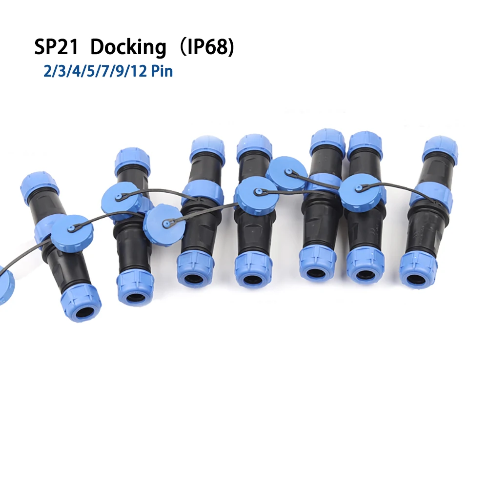 

SP21 IP68 Electric Waterproof connector Docking without welding plug socket 2 3 4 5 7 9 12 Pin panel power cable Aviation conn