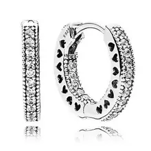 Оригинальные 925 пробы серебряные серьги для женщин, маленькие сердца с кристаллами, серьги-гвоздики для женщин, свадебный подарок, модное ювелирное изделие