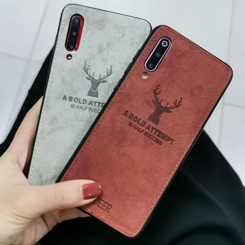 Leather TPU Back Cover For Xiaomi Mi A2 A3 Lite 9T Deer Cloth Phone Case on Redmi K30 K20 Note 8 7 5 Pro 8T 6A 6 Plus 7A |