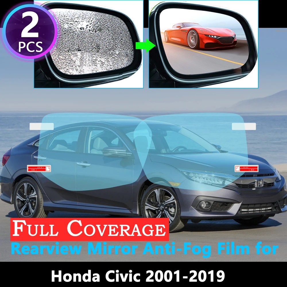 Полное покрытие, противотуманная пленка для Honda Civic 7 8 9 10 EU FB FK FA FD 2001~, специальное зеркало заднего вида, непромокаемое, противотуманное покрытие