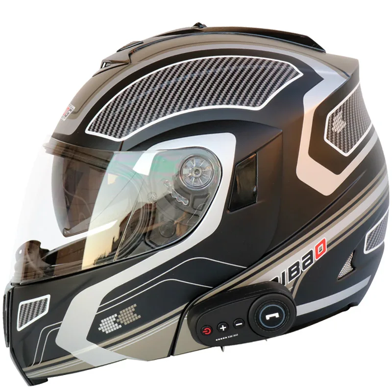 Motorcycle helmet motorcycle bluetooth helmet electric vehicle helmet 1200 mAh battery life