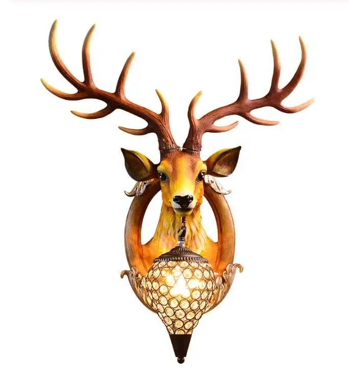 

Vintage Antler Wall Lamp Country Style Personality Deer Lamp Buckhorn Wall Light Fixture Home Patio Sconce Wall Lights