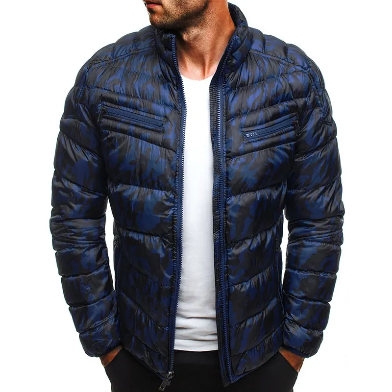 

HEFLASHOR 2019 Winter Ultralight Mens Camouflage Zipper Cotton Down Jackets Lightweight Overcoats Casual Coats Male Plus Size