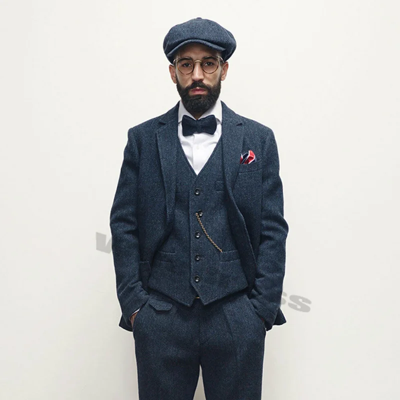 2020-Mens-Blue-Grey-Coffee-3-Piece-Tweed-Suit-Herringbone-Classic-Wool-Notch-Lapel-Vintage-Retro (2)
