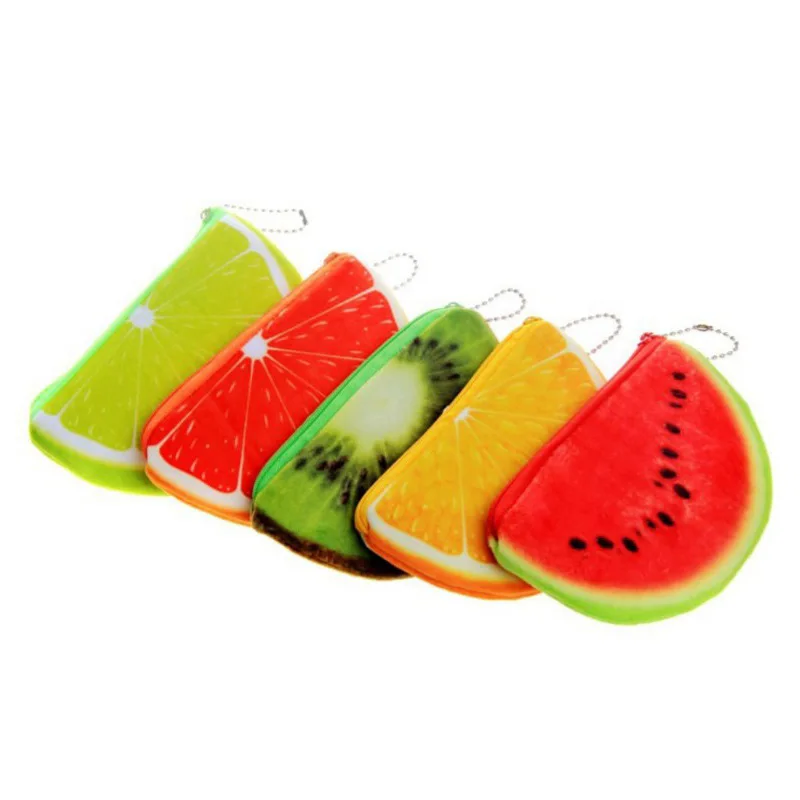 

Small Plush Watermelon Fruit Purse Wallet Key Mini Clutch Bag