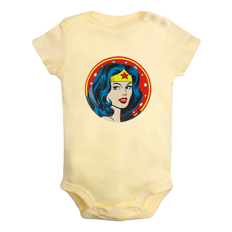 JcBaby1193YD Анимационная девушка сила чудо женщина летучая мышь Женщины Супер женщины Новорожденные Мальчики Девочки наряды комбинезон с принтом для младенцев Боди Одежда - Цвет: JcBaby1193YD