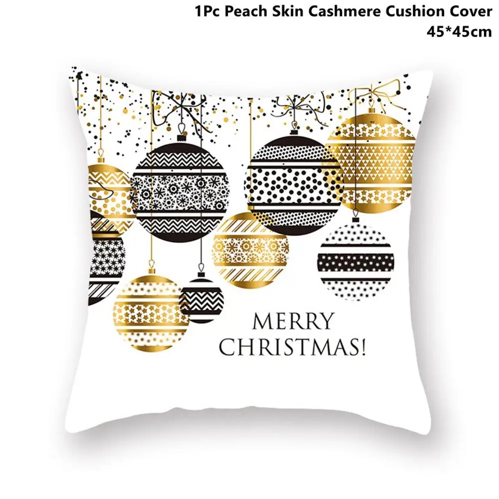 Xmas Pillowcase 28 Taoup золотой черный Снежинка Счастливого Рождества наволочка Рождественский Декор для дома Декор для рождества украшения Xmas Noel Санта Клаус - Цвет: Xmas Pillowcase 28