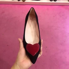 Kmeioo/туфли на плоской подошве в стиле ретро; сезон весна-лето; туфли-лодочки с острым носком на плоской подошве; туфли с сердечками; обувь с закрытым носком