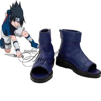

Anime NARUTO Uchiha Sasuke Cosplay Shoes Halloween Party Blue Boots Custom Made