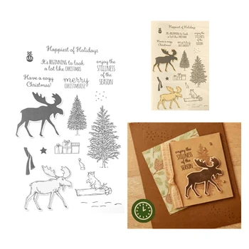 

2020 New Metal Cutting Dies and Scrapbooking For Paper Making Merry Christmas Deer Embossing Card Clear Stamps Stampin Up Set