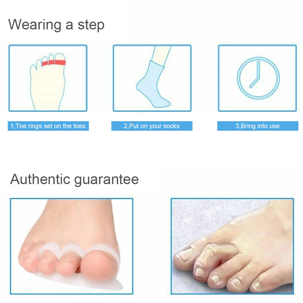 10PCS-Toe подтяжкиВыпрямитель для большого пальца выпрямитель для ног xvalgus инструмент профессиональный массажерМассажер для ногдля большого пальца на ногенакладки на ноги для кривых ногразделитель пальцРельефный пр