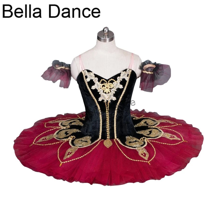 Black Red La Esmeralda Professional Ballet Tutu Girls classical Ballet Tutu Stage Costume Adult Performance Pancake Tutus8936