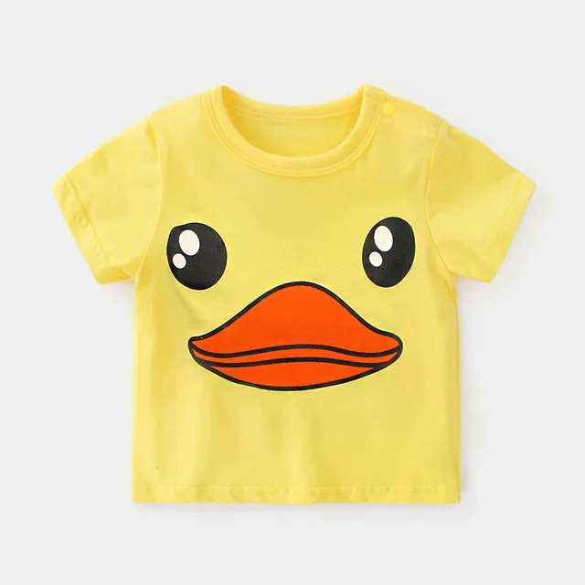TS015 Летние хлопковые футболки унисекс для малышей с героями мультфильмов; футболки для девочек и мальчиков с короткими рукавами; детская повседневная одежда; одежда с круглым вырезом - Цвет: TS015