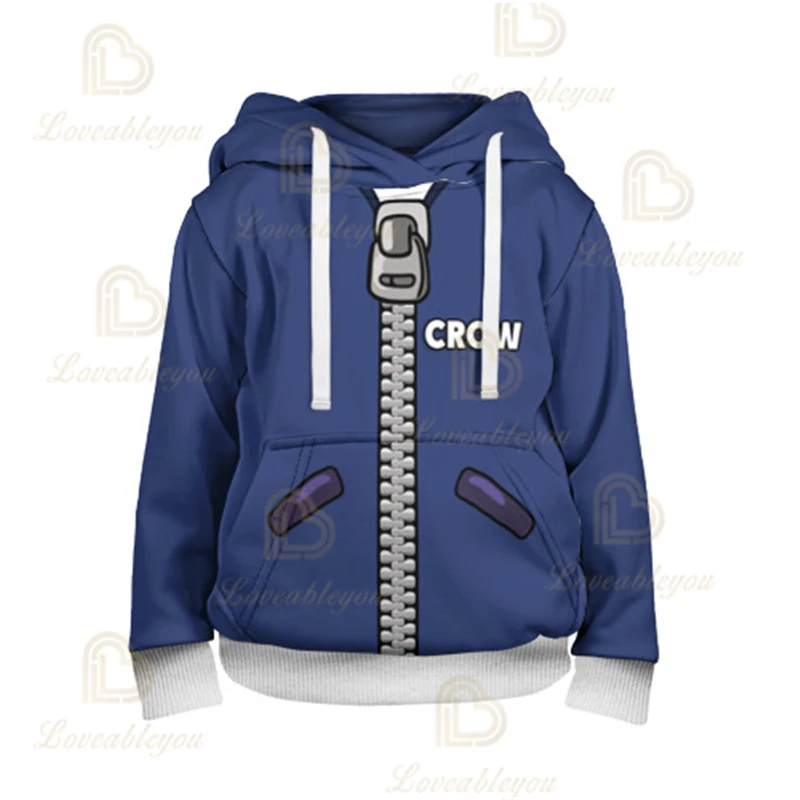 

3T To 16T Children's Sweatshirt 3D Game Stars Crow Hoodie Anime Hoodie Sweatshirts