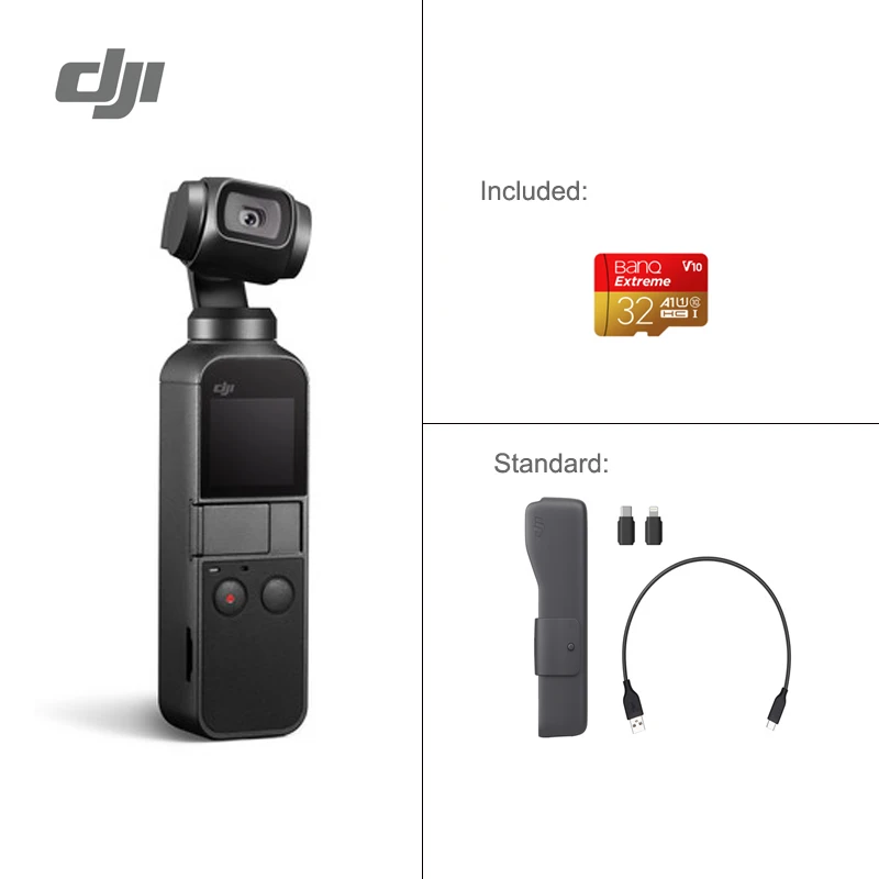 DJI Osmo карман самый маленький 3-осевая стабилизированная селфи! Успей купить! бренд Новые DJI osmo на - Цвет: with 32GB