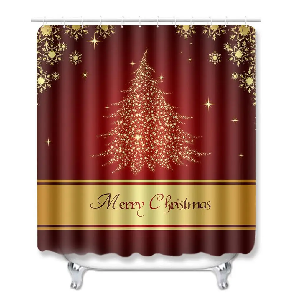 4 шт./компл. Merry Christmas душ Шторы с Нескользящие Коврики для туалета крышка ванны коврики для дома Ванная комната аксессуар 180*180
