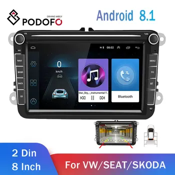 

Podofo Android 8.1 2 Din Car radio 8" audio Navigation Autoradio Multimedia Player For Volkswagen Seat Skoda Golf Passat Leon