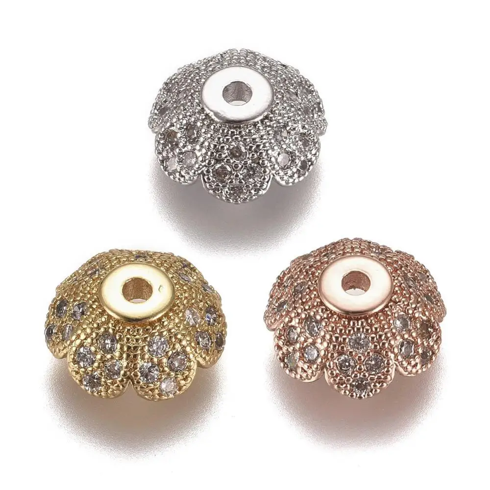 20x Perlenkappen 3 Blätter-Blume Antikbronze 10 Mm