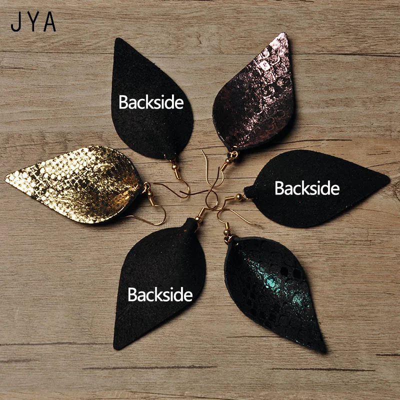 Женские серьги из натуральной кожи Cpop зимние массивные в виде листьев модные