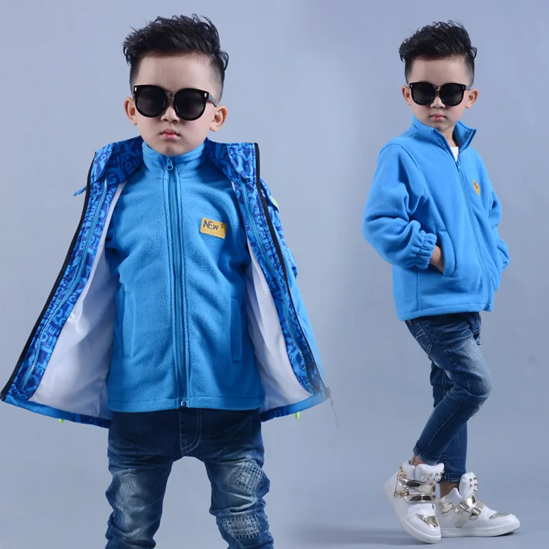 

Childrenswear 2017 New Style BOY'S Autumn And Winter Coat CHILDREN'S Jacket Three-in-One Middle And Large Cotton Deconstructable