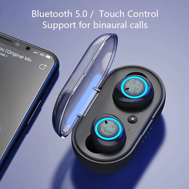Touch Bluetooth 5.0 Earphone TWS Wireless Headphones Stereo Headset Sport Earphones With Mic True wireless Earbuds | Электроника