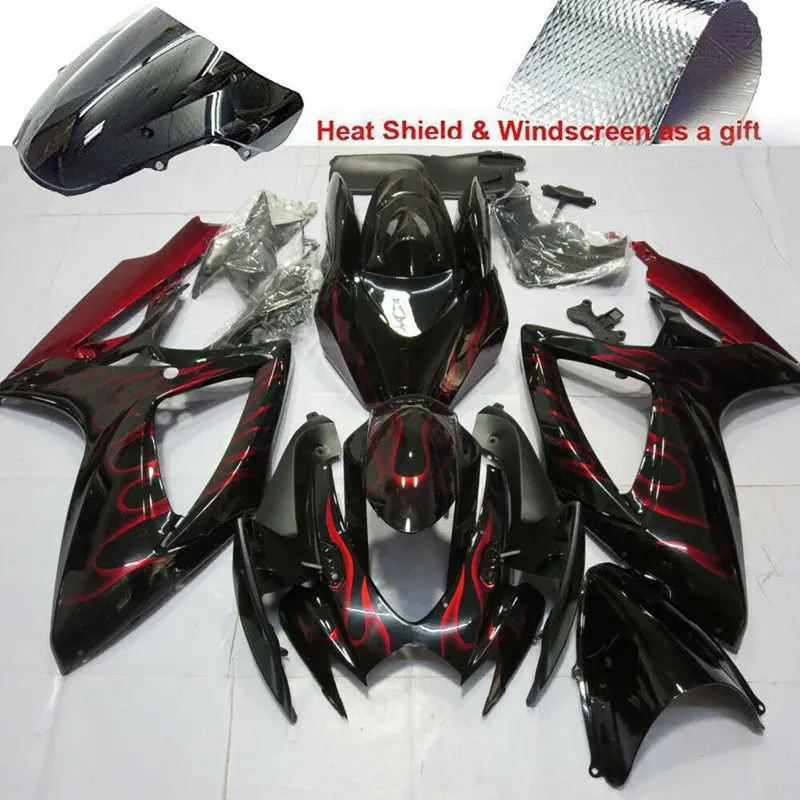 as picture shows ZXMT УФ свет отверждения покрашенный обтекатель комплект для Suzuki GSX-R600/750 2006-2007 K6 06 07 ABS литой кузов многоцветный - Цвет: as picture shows