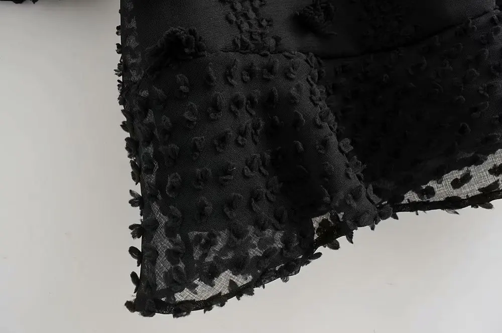 Модные женские Jiajia 50-9886 Европейская и американская мода hairball платье с декоративной отделкой с расклешенными рукавами