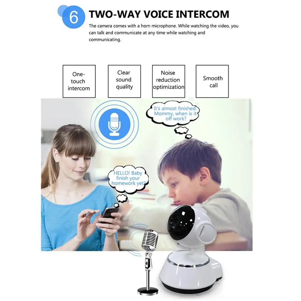 Детский монитор, портативная WiFi IP камера, 720P HD Беспроводная умная детская камера, Аудио Видео Запись, камера наблюдения, домашняя камера безопасности
