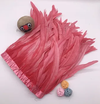 

17 colors 1pcs 2m/lot 40-45cm Rooster Coque Tail Fringes Sewing on Rooster feather trimming feather ribbon