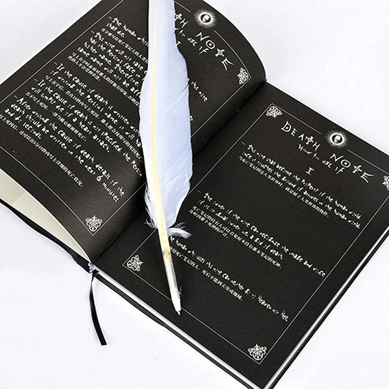 Anime Death Note Notebook Set Leather Journal And Necklace Feather Pen  Animation Art Writing Journal Death Note Notepad