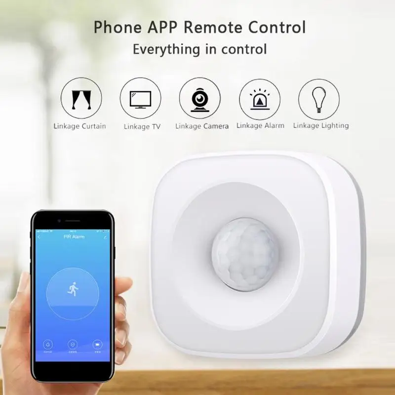 Wi-Fi PIR датчик движения Детектор домашняя сигнализация инфракрасный Дальняя передача расстояние высокий детектор с настройкой чувствительности с углом 120 градусов