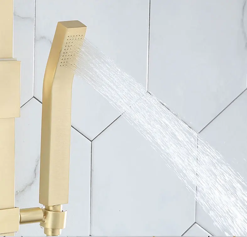 Nordic copper brass off-line Jinquan four gear women wash hot water and cold water lift shower