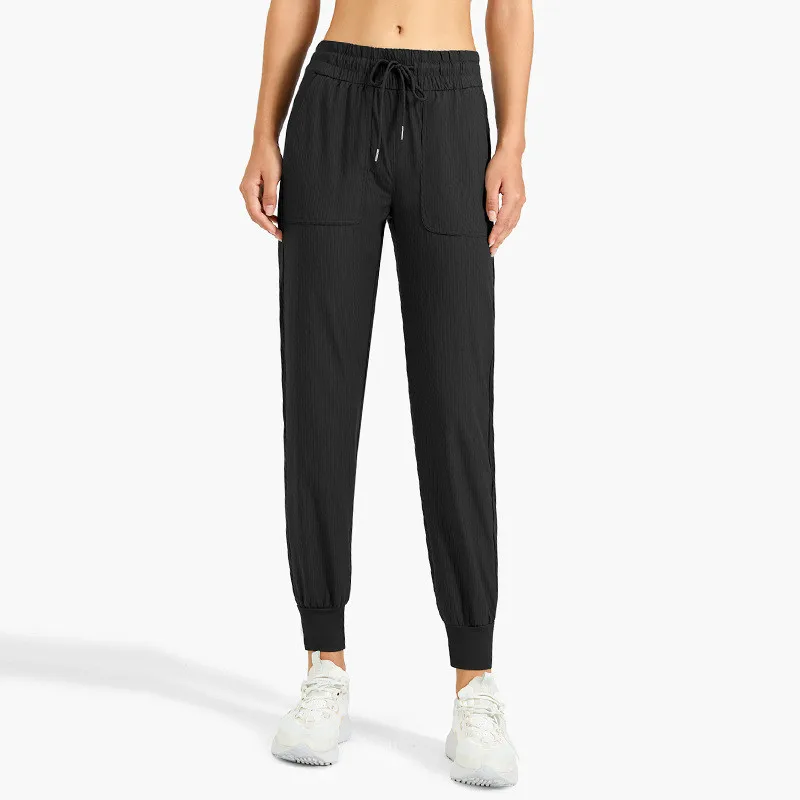 Women Sports Pants Fitness Yoga Legging Loose Running Athletic Clothe Casual Jogging Drawstring Feet Loose Trousers With Pockets