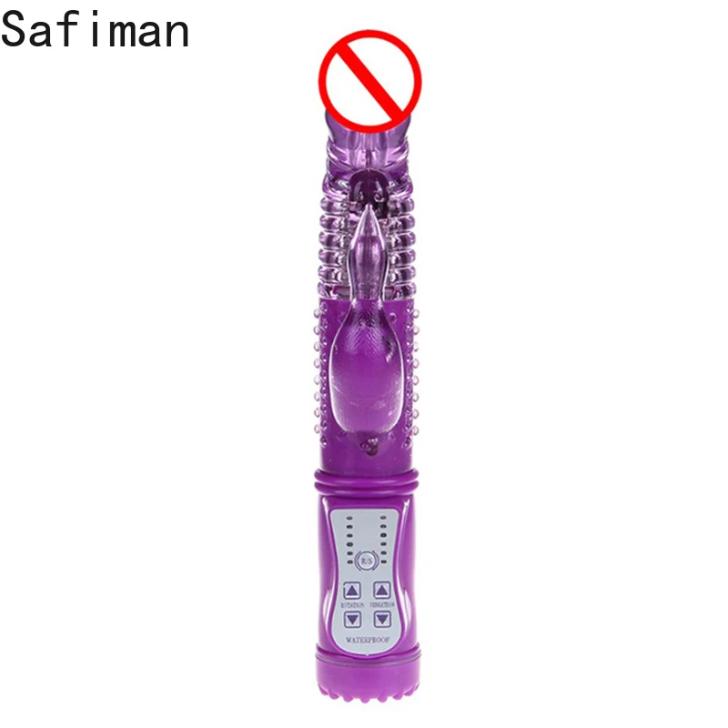 Вибратор для клитора HEYIYI с головой кролика вращение точки G водонепроницаемый