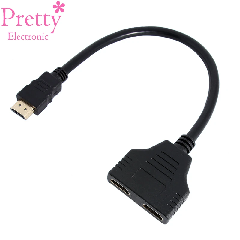 1 In 2 Out Adaptoru Hdmi Uyumlu Kablo Hdmi Dagitici Donusturucu Video Kablolari Destegi 1080p Pc Ekran Icin Projektor Tv Hdmi Kablolari Aliexpress