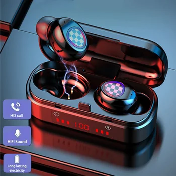 

TWS Bluetooth Earphone 5.0 Stereo Wireless Headphone with Power Display Touch Control Gaming Headset Earbuds For IOS Android